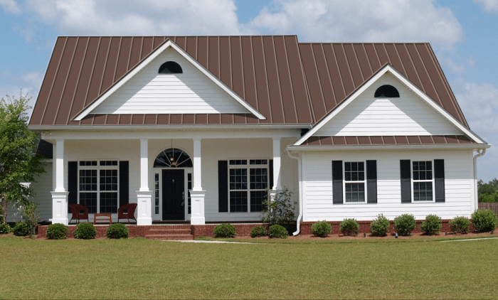 Brown roofing and siding