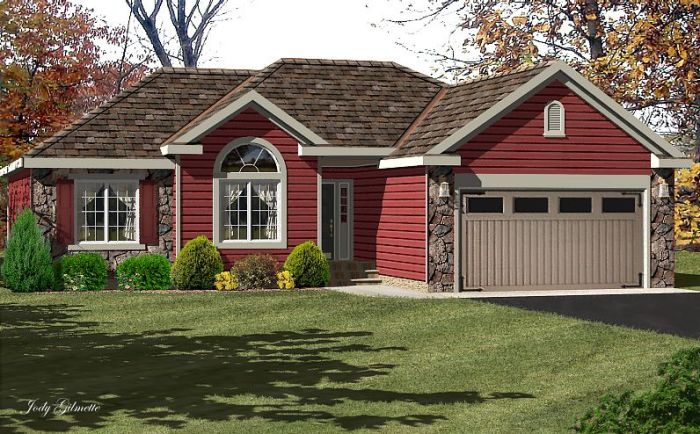 Red siding house