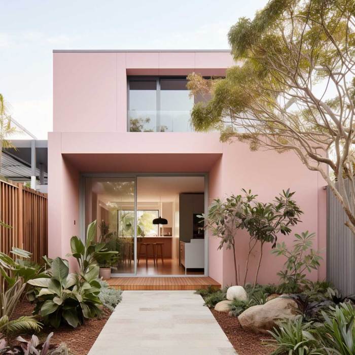 Pink siding house