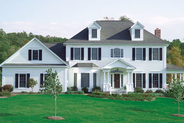 White vinyl siding house